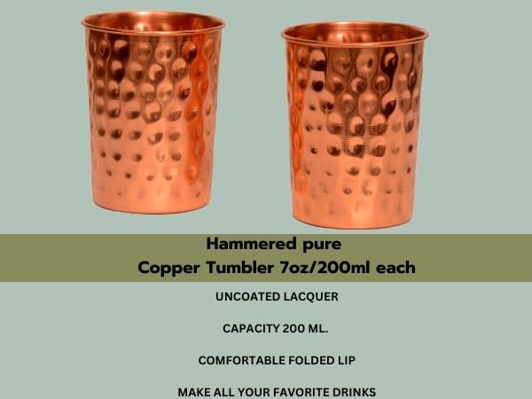 Miniatura 7 de Botella de agua de cobre puro  Botella ayurvédica a prueba de fugas de 33.8 fl oz (34 onzas)  Hecho a mano, sin BPA, diseño sin articulaciones para