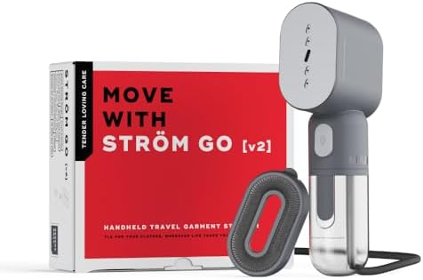 NUUK STROM GO V2 Super Compact and Lightweight Travel Garment Steamer For Clothes | FREE Heat Resistant Travel Pouch | Vertical & Horizontal Steaming | 20g/min Steam | 30 Sec Heat Up