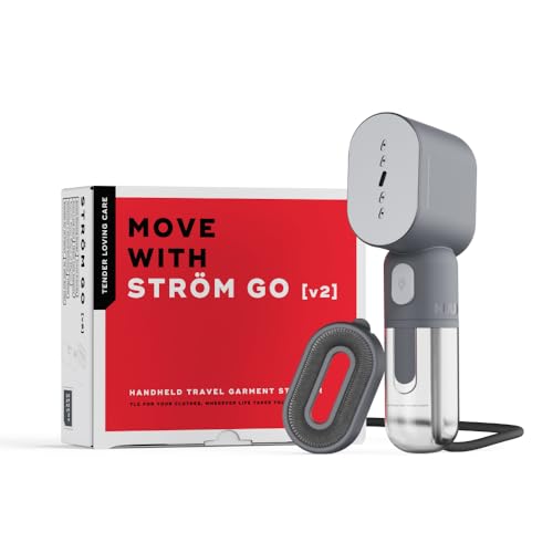 NUUK STROM GO V2 Super Compact and Lightweight Travel Garment Steamer For Clothes | FREE Heat Resistant Travel Pouch | Vertical & Horizontal Steaming 