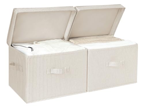 StorageWorks Fabric Storage Bins with Lids, Closet Storage Bins