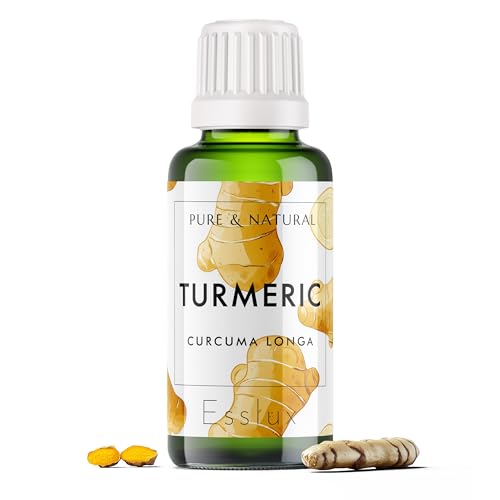 Image of Esslux Turmeric Essential Oil - 100% Pure Natural Turmeric Oil for Skin, Hair & Diffuser | Therapeutic Grade Essential Oil for Aromatherapy, DIY & Soap Making | Warm, Earthy Scent for Wellness, 60 ML