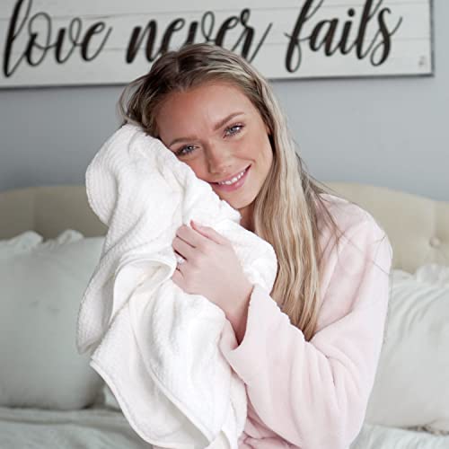 Leporem Microfiber Hair Towel - Extra Large (43 Inch X 30 Inch) Super Absorbent, Ultra-Soft & Fast Drying Towel With Dual Elastic Straps To Securely Tuck Extremely Thick, Long & Curly Hair (White) #TOP7