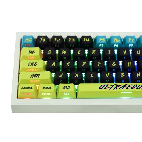 REDQIN PBT Keycaps - Jade Double Shot PBT Keycaps RSA Profile Shine Through Translucent Custom Set for Mechanical Keyboard (Green, 129-Key)