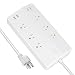 Etekcity Wall Mount Surge Protector Power Strip with 6 Outlets 4 Quick Charge USB Ports, 5610 Joules, Pure Copper Made, 6-Foot Long Extension Cord, 1875W/15A, UL Listed, White