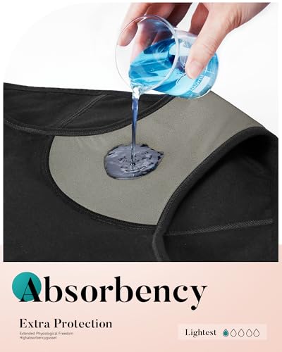 Image of Saliryj Women's Period Underwear Heavy Flow, High Absorbency Cotton Panties LeakProof Postpartum Menstrual Briefs Women Teens