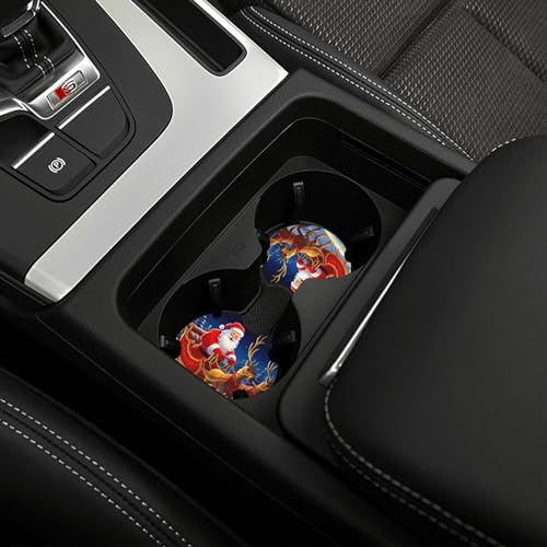 Portavasos para carro 2 unidades con diseño Santa en trineo miniatura 6