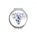City Modern Building Clock Watercolor Hand Compact Mirror Round Portable Pocket Glass
