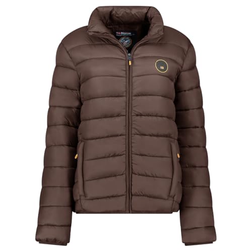 Geographical Norway ATIKAMAP para Mujer – Anorak ligero acolchado de media temporada – Chaqueta caliente de uso diario – Chaqueta de exterior cortavientos con capucha desmontable – Estilo urbano otoño
