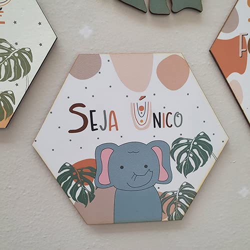 Kit com 4 placas - Safari com Frases