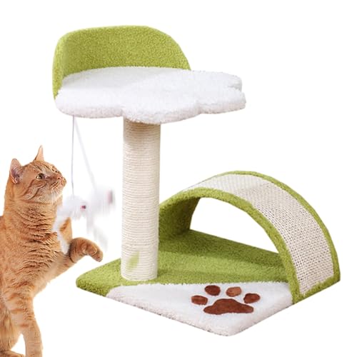 Xistuoz Poste rascador para gatos | Puente rascador para gatos, bonita bola para gatos, juguete de molienda de garras, torre de árbol para gatos de sisal para el hogar y la sala de estar