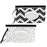 YUESUO 2 Pack Baby Wipe Dispenser, Reusable Travel Wet Wipe Pouch, Refillable Wipe Holder, Baby Wipe Container, Wipe Dispenser (Multicolor-A)