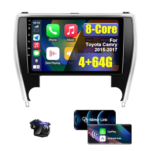 4+64G Upgraded Android 14 Car Radio Stereo for Toyota Camry 2015 2016 2017 with Wireless CarPlay/Android Auto, 10.1 inch HD Touchscreen Car Radio with Backup Camera AM/FM/RDS WiFi GPS SWC by FIUFUL - Used condition - US$132.65
