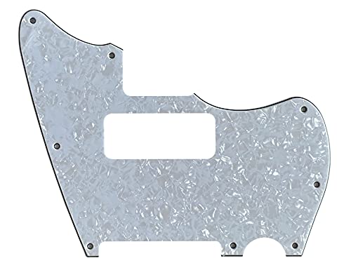 Guitar Parts For Jazzcaster Telemaster Hybrid P90 Style Guitar Pickguard (4 Ply White Pearl)