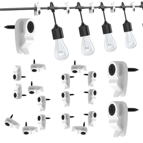 Genérico Soportes Para Luces De Cadena Exterior | Soporte Para Cables En Pared,50 Unidades Gancho Resistente Impermeable Para Decoración De Luces Artesanía Hogar Fotos Y Eventos Festivos