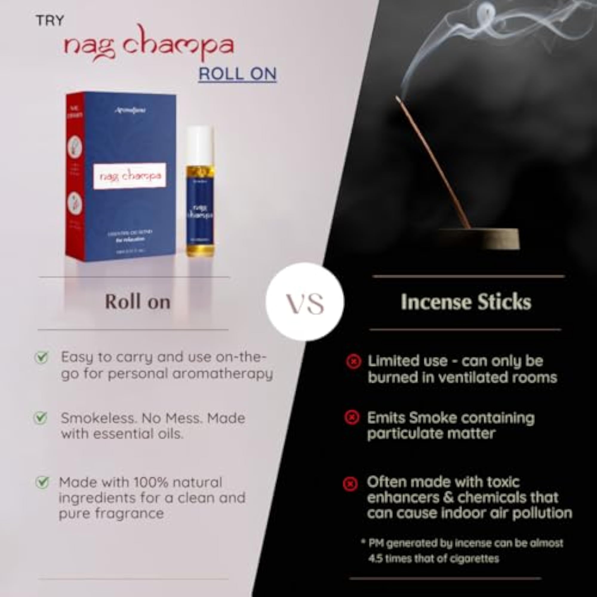 Nag Champa Essential Oil Roll-On Blend with Jasmine