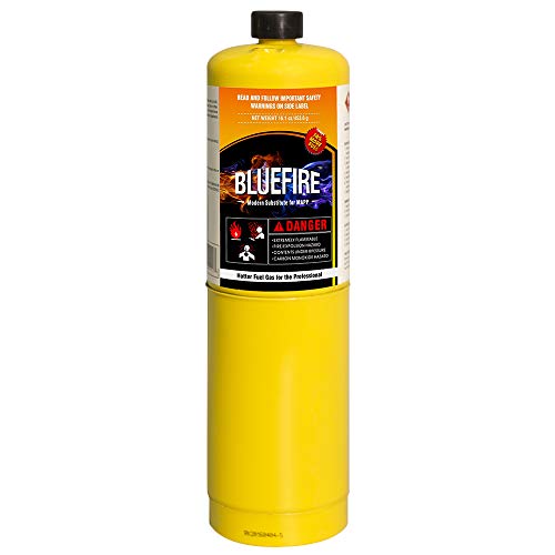 Pack Of 4, Bluefire Modern Mapp Gas Cylinder, 16.1 Oz, 14% More Bonus Fuel Than Map/Pro, Hotter Than Propane! Variation Of Quantity Bundles Available (4) #TOP2