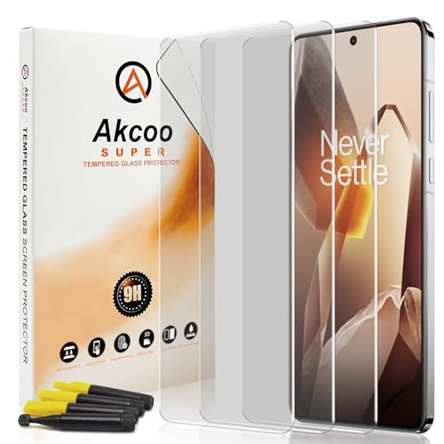 Amazon | Akcoo [3枚入] OnePlus 13ガラスフィルム 全面吸着，UV硬化