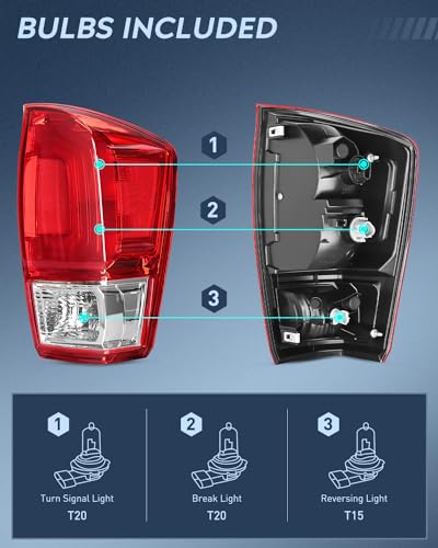 Image of Nilight Taillight Assembly Compatible with 2016 2017 2018 2019 2020 2021 2022 2023 Toyota Tacoma Rear Lamp Replacement OE Style Passenger Side