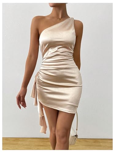 Image of GORGLITTER Women's Sexy Birthday Mini Dresses Asymmetrical Going Out Club Party Vegas Dinner One Shoulder Fringe Dress