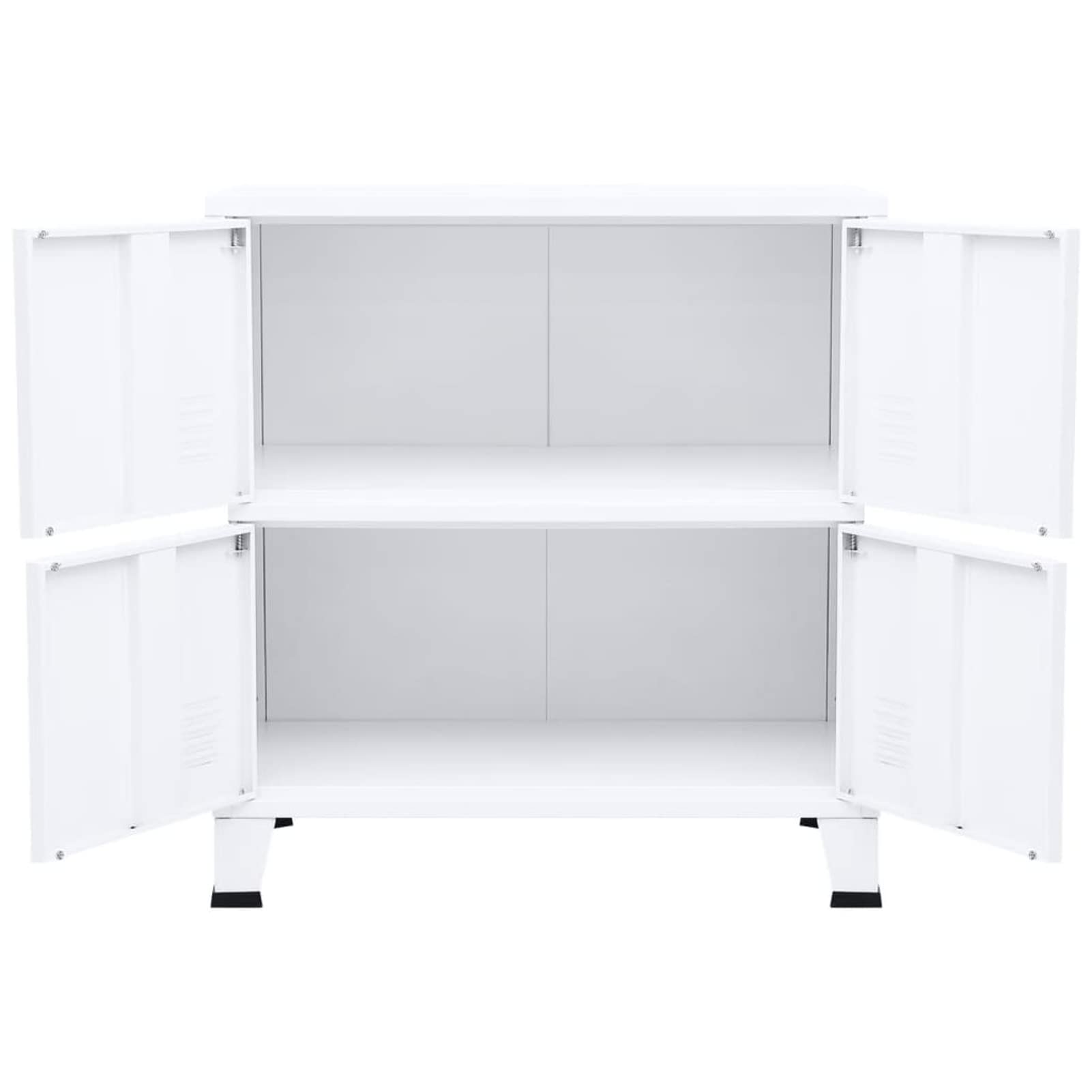 Homgoday Casa Mobilia Armadio Classificatore Industriale Bianco 75x40x80 cm Acciaio, Salvaspazio Armadietto da Esterno, Mobili Esterno Balcone per Soggiorno, Ufficio, Camera da Letto, Bagno