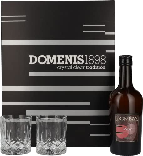Domenis 1898 DOMBAY Cherry crema di ciliegie 17% Vol. 0,5l in Giftbox with 2 glasses Cover