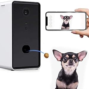 JKGHK 2 in 1 Smart Pet Kamera und Treat Dispenser Abdeckung WiFi Full-HD-Video-Kamera Hund Treat Tossing mit 2-Wege…