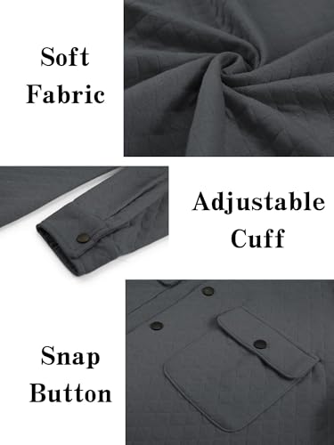 Image of COOFANDY Men's Casual Shirt Jacket Lightweight Shacket Jacket Quilted Button Down Jackets