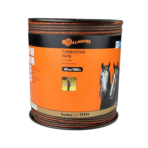 Ruban TurboStar 40 mm Gallagher pour sécuriser les parcs et prairies