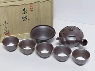 萬古焼 伊藤美月 造 茶器揃 共箱 横手急須 湯冷まし 煎茶碗5客 煎茶道具 アンティーク 骨董品