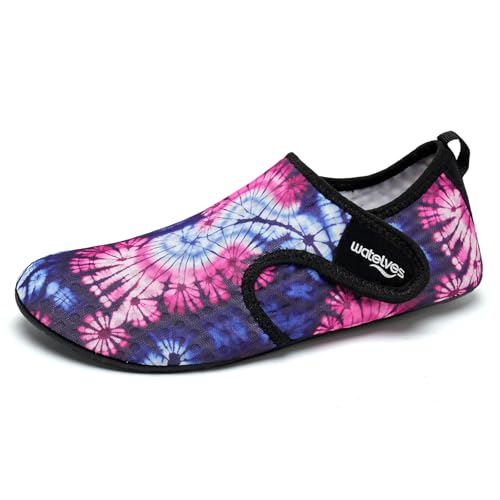 Image of WateLves Water Shoes for Women Men Swim Beach Aqua Socks Quick Dry Barefoot House Slippers Travel Shoes with Adjustable Magic Tape for Pool Diving Boating Yoga Surf