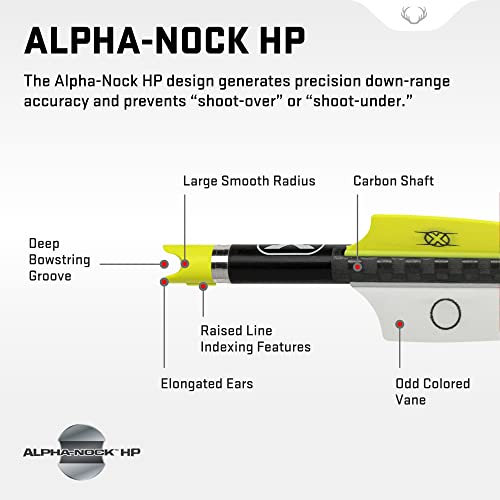 Tenpoint Evo-X Non-Lighted Centerpunch - 20" Carbon Crossbow Arrows, Pack Of 6 - With Alpha-Nock Hp & Hp Aluminum Bushing #TOP2