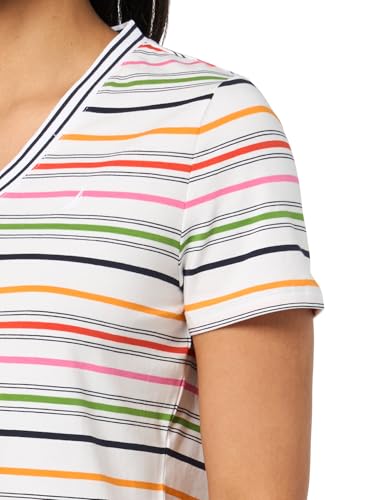 Image of Nautica Women's Solid V-Neck Short Sleeve T-Shirt Shirt