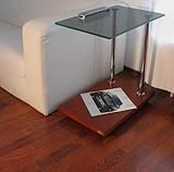 beistelltisch rund kirsche Durch die Rollen lässt sich der Beistelltisch bequem im Raum bewegen