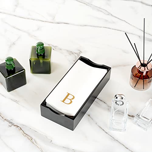 Restaurantware Paper Napkins Pack of 50 Gold Letter B Linen-Feel Disposable Guest Towels 15.75 x 7.87 Inches, Elegant Airlaid Gold Printed Design White Napkins with Monogram for Events by Restaurantware - Image 8