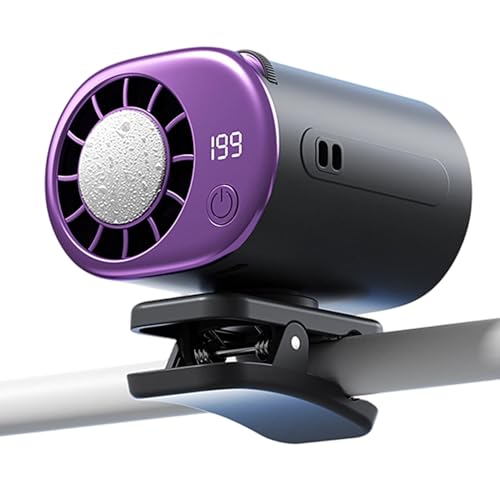 2026 Car Clip On Air Conditioner Fan With Led Display - 360 Rotation & 199 Speeds Adjustable Portable USB Rechargeable Personal Cooling Fan With 16 Semi-Cooling And Detachable Wide Clamp