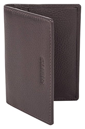 Image of Dents Mens Pebble Grain RFID Blocking Credit Card Holder - Chocolate
