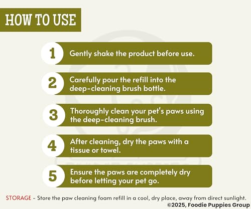 Image of Foodie Puppies Dog Paw Cleaning Foam with Mist Fragrance - (500ml Refill) for All Dog Breeds | Aloe Vera Extract | Gently Nourishes and Soothes Paws Effectively Removing Dirt, Mud & Grime