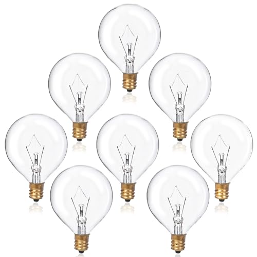 HINUAXBULB 8 Pack 40 Watt Wax Warmer Bulbs 120V G50 Replacement Light Bulb