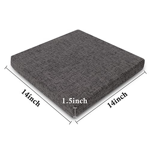 Tromlycs Stool Cushion Square For Bar Stools With Ties 14X14 Chair Seat Cushion Textured Barstool Pad, 1 Piece, 14 Inches, Gray #TOP2
