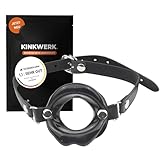 KINKWERK Silikon Lippenknebel | Lippenspreizer mit Mundöffnung | BDSM Mundknebel für Frauen und Männer (Schwarz)