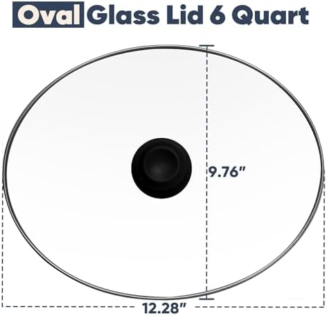 Oval 6 Quart Glass Lid Compatible with Hamilton Beach 33665G Slow Cooker, Clear Cooker Crock Pot Lid Replacement Part, 6qt Slow Crock Pot Lid Replacement - Thumbnail 5