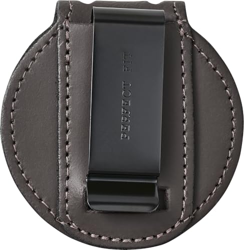 Image of Perfect Fit PF33 Seven Point Star Badge Holder, Brown Leather Belt Clip Badge Wallet with Chain Pocket, Fits Blackinton B447 and Compatible Seven Point Star Badges for Duty Carry, Made in USA