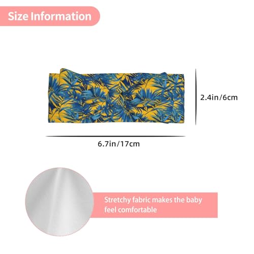 Tropical Plant Yellow Print Baby Girl Bows Headbands Baby Girls Newborn Headbands Infant Toddlers 0-6 Months3