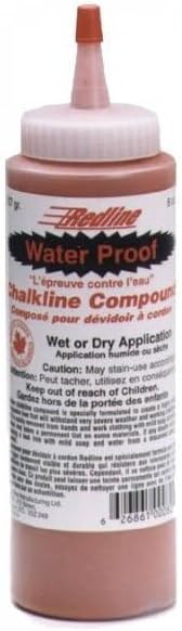 16 Pack Blackline Manufacturing BL816R Red Water Proof Chalk Line Compound - 8 oz Refill Bottle