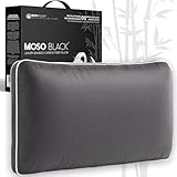 Queen Size Cooling Pillow - 100% Viscose Made from Bamboo Infused with Charcoal - Eco-Friendly Firm Bed Pillows for Back and Stomach Sleepers - Hypoallergenic Comfort for Better Posture (Charcoal)