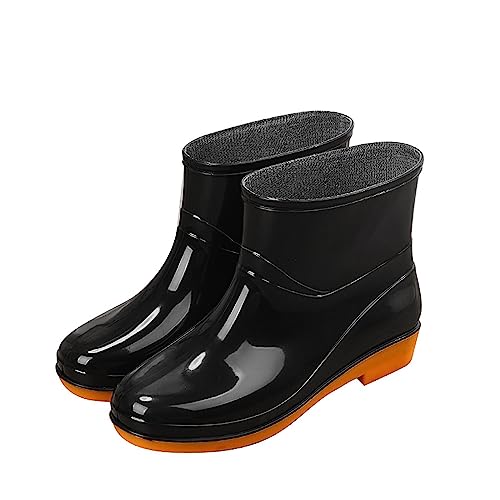 Generisch Damen Halbhoch Gummistiefel Wasserdicht Winddicht Damenstiefel Gummistiefeletten Damen Atmungsaktiv Gummistiefeletten Winterstiefel Gartenschuhe und Gummisohlen Schwarz Khaki Rot 40 41 42