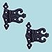 Renovators Supply Manufacturing Cabinet Door Hinge With Hardware 4.5 In. Black Wrought Iron Rust Resistant Flush Mount Hinge For Cabinets Pack Of 2
