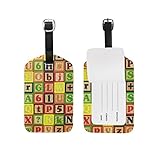 Größe: 12,5 x 7 cm. TIZORAX Holzklötze, PU-Leder, Gepäckanhänger, Koffer-Etiketten, 1 Stück