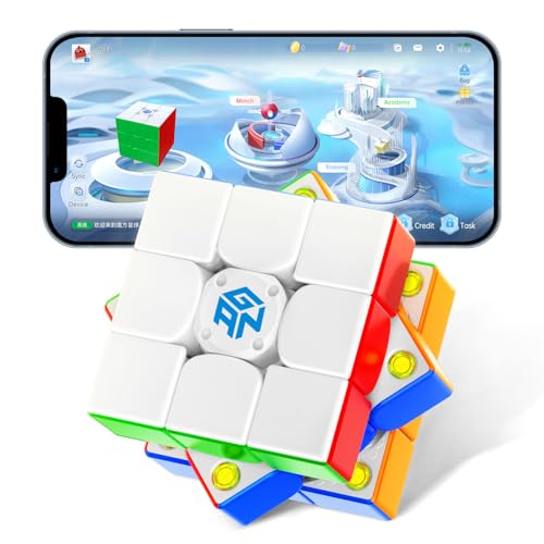 Gan 356 iCarry S Original Cubo Inteligente Cubo Mágico 3x3,Speed Cube que No Requiere Carga con 48 Imanes/Captura Inteligente del Movimiento/CubeStat
