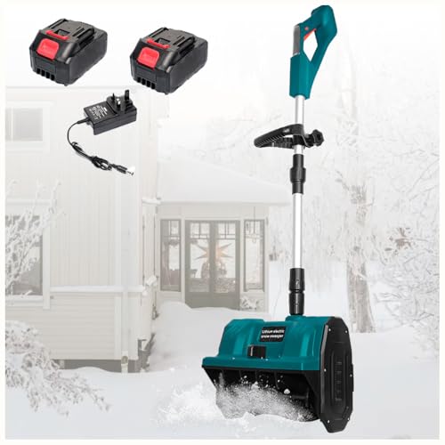 Pelle à neige sans fil pour dégager une allée bloquée par le gel avec son moteur 1200W